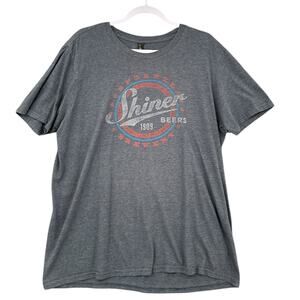 Shiner Beers Logo Spoetzl Brewery‎ District Gray Short Sleeve Graphic T-shirt XL